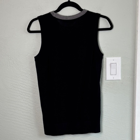Jarbo Cashmere Black Sleeveless Sweater Top M L Like New - Picture 5 of 6